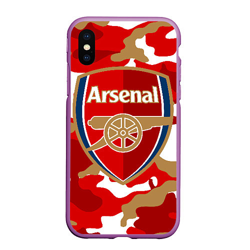 Чехол iPhone XS Max матовый Arsenal / 3D-Фиолетовый – фото 1