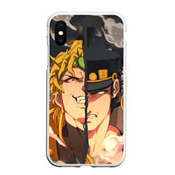 Чехол iPhone XS Max матовый Dio Brando x Jotaro, цвет: 3D-белый