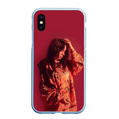 Чехол iPhone XS Max матовый Billie Eilish / 3D-Голубой – фото 1