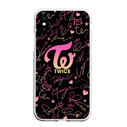 Чехол iPhone XS Max матовый TWICE АВТОГРАФЫ