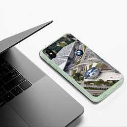 Чехол iPhone XS Max матовый BMW city, цвет: 3D-салатовый — фото 2