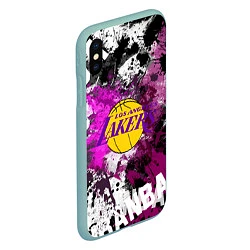 Чехол iPhone XS Max матовый Лос-Анджелес Лейкерс, Los Angeles Lakers, цвет: 3D-мятный — фото 2