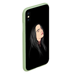 Чехол iPhone XS Max матовый Billie Eilish: Black Style, цвет: 3D-салатовый — фото 2