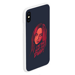 Чехол iPhone XS Max матовый Billie Eilish, цвет: 3D-белый — фото 2