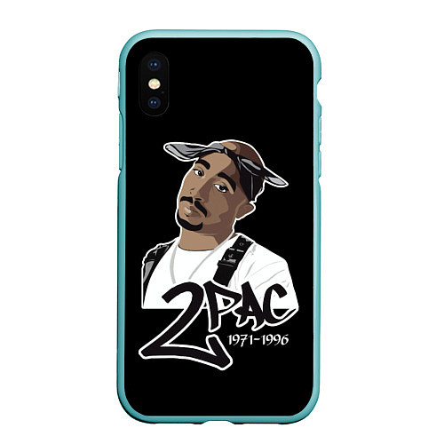 Чехол iPhone XS Max матовый 2pac / 3D-Мятный – фото 1