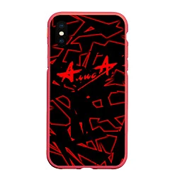 Чехол iPhone XS Max матовый Алиса, цвет: 3D-красный