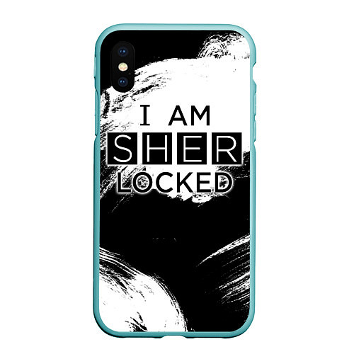 Чехол iPhone XS Max матовый Sherlock / 3D-Мятный – фото 1