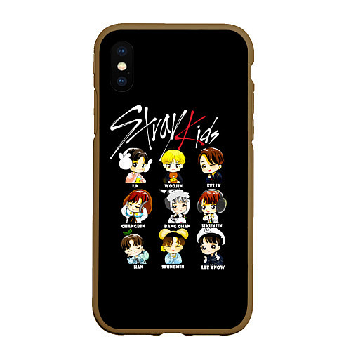 Чехол iPhone XS Max матовый Stray Kids / 3D-Коричневый – фото 1