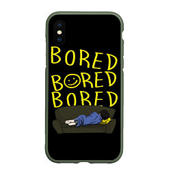 Чехол iPhone XS Max матовый Boreb, цвет: 3D-темно-зеленый