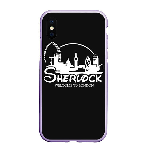 Чехол iPhone XS Max матовый Sherlock / 3D-Светло-сиреневый – фото 1