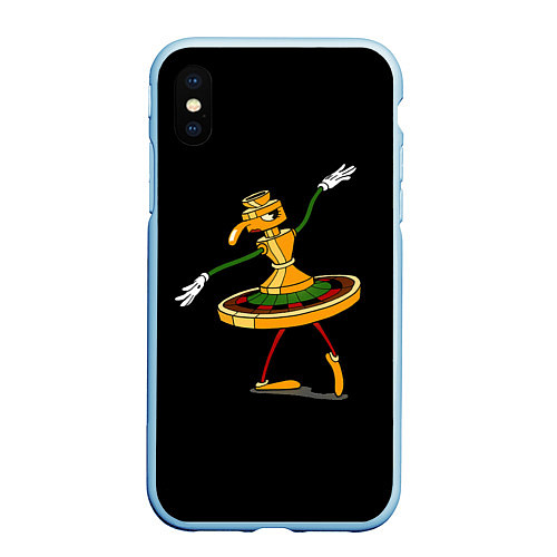 Чехол iPhone XS Max матовый Cuphead / 3D-Голубой – фото 1