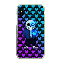 Чехол iPhone XS Max матовый UNDERTALE, цвет: 3D-салатовый