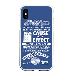 Чехол iPhone XS Max матовый Doctor Who, цвет: 3D-белый