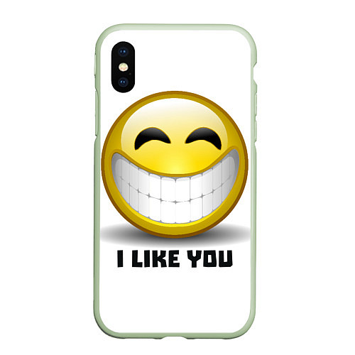 Чехол iPhone XS Max матовый I like you / 3D-Салатовый – фото 1