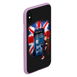 Чехол iPhone XS Max матовый Doctor Who: Bad Wolf, цвет: 3D-сиреневый — фото 2