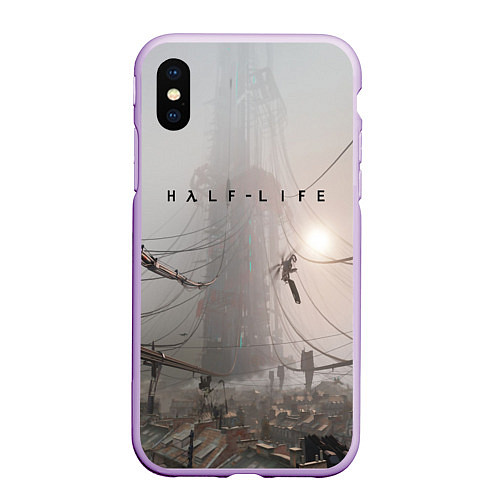 Чехол iPhone XS Max матовый HALF-LIFE / 3D-Сиреневый – фото 1