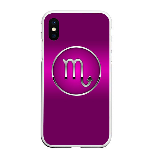 Чехол iPhone XS Max матовый Scorpio Скорпион / 3D-Белый – фото 1