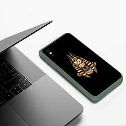 Чехол iPhone XS Max матовый Anubis, цвет: 3D-темно-зеленый — фото 2