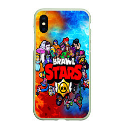 Чехол iPhone XS Max матовый BrawlStars All heroes