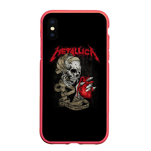 Чехол iPhone XS Max матовый Metallica / 3D-Красный – фото 1
