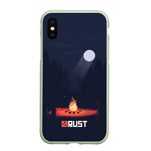 Чехол iPhone XS Max матовый Rust / 3D-Салатовый – фото 1