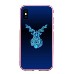 Чехол iPhone XS Max матовый Знаки Зодиака Козерог, цвет: 3D-розовый