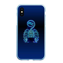 Чехол iPhone XS Max матовый Знаки Зодиака Скорпион, цвет: 3D-голубой