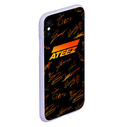 Чехол iPhone XS Max матовый ATEEZ АВТОГРАФЫ, цвет: 3D-светло-сиреневый — фото 2