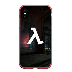 Чехол iPhone XS Max матовый HALF-LIFE, цвет: 3D-красный