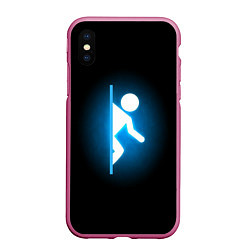Чехол iPhone XS Max матовый Portal, цвет: 3D-малиновый
