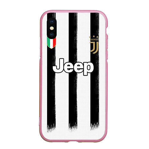 Чехол iPhone XS Max матовый Juventus home 20-21 / 3D-Розовый – фото 1