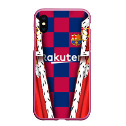 Чехол iPhone XS Max матовый King Barcelona, цвет: 3D-малиновый