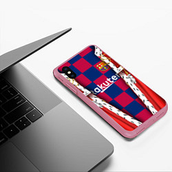 Чехол iPhone XS Max матовый King Barcelona, цвет: 3D-малиновый — фото 2
