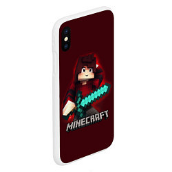 Чехол iPhone XS Max матовый MINECRAFT, цвет: 3D-белый — фото 2