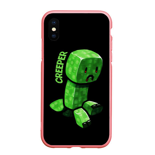 Чехол iPhone XS Max матовый MINECRAFT CREEPER / 3D-Баблгам – фото 1