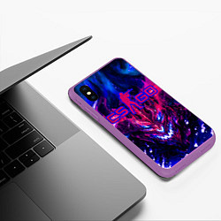 Чехол iPhone XS Max матовый CS GO текстура ТОП, цвет: 3D-фиолетовый — фото 2