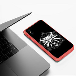 Чехол iPhone XS Max матовый The Witcher, цвет: 3D-красный — фото 2