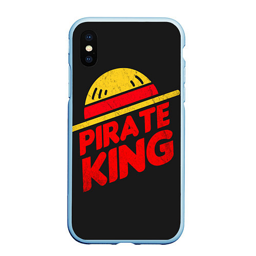 Чехол iPhone XS Max матовый One Piece Pirate King / 3D-Голубой – фото 1