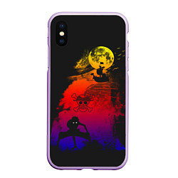 Чехол iPhone XS Max матовый One Piece, цвет: 3D-сиреневый