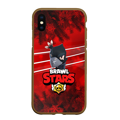 Чехол iPhone XS Max матовый BRAWL STARS CROW / 3D-Коричневый – фото 1