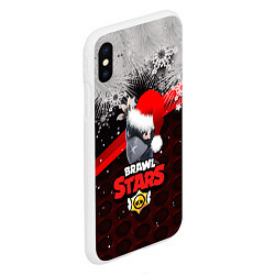 Чехол iPhone XS Max матовый Новогодний BRAWL STARS CROW, цвет: 3D-белый — фото 2