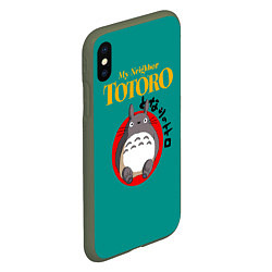 Чехол iPhone XS Max матовый Totoro, цвет: 3D-темно-зеленый — фото 2