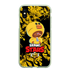 Чехол iPhone XS Max матовый BRAWL STARS SALLY LEON, цвет: 3D-салатовый