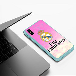 Чехол iPhone XS Max матовый Реал Мадрид, цвет: 3D-мятный — фото 2