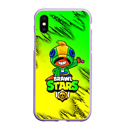 Чехол iPhone XS Max матовый Brawl Stars LEON