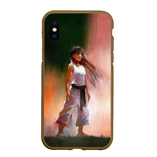 Чехол iPhone XS Max матовый Girl / 3D-Коричневый – фото 1