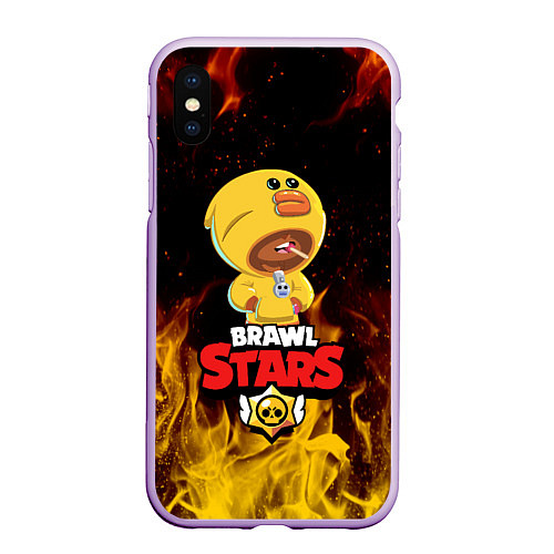 Чехол iPhone XS Max матовый BRAWL STARS SALLY LEON / 3D-Сиреневый – фото 1