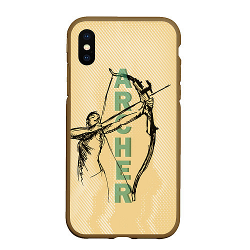 Чехол iPhone XS Max матовый Archer / 3D-Коричневый – фото 1