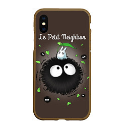 Чехол iPhone XS Max матовый My Neighbor Totoro, цвет: 3D-коричневый