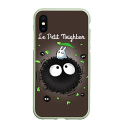 Чехол iPhone XS Max матовый My Neighbor Totoro, цвет: 3D-салатовый